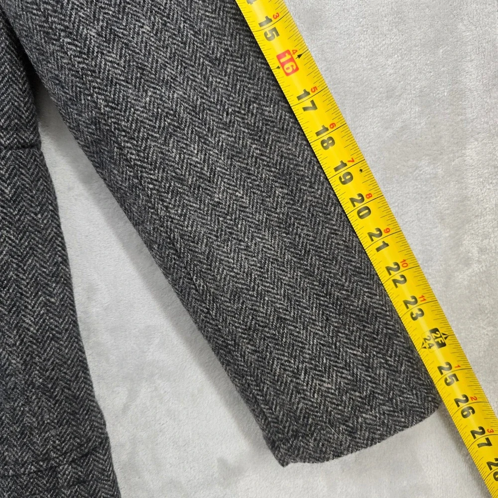 Relwen Size Medium Sweatshirt Trap Blazer Gray Herringbone Wool Jacket NEW - Picture 7 of 8